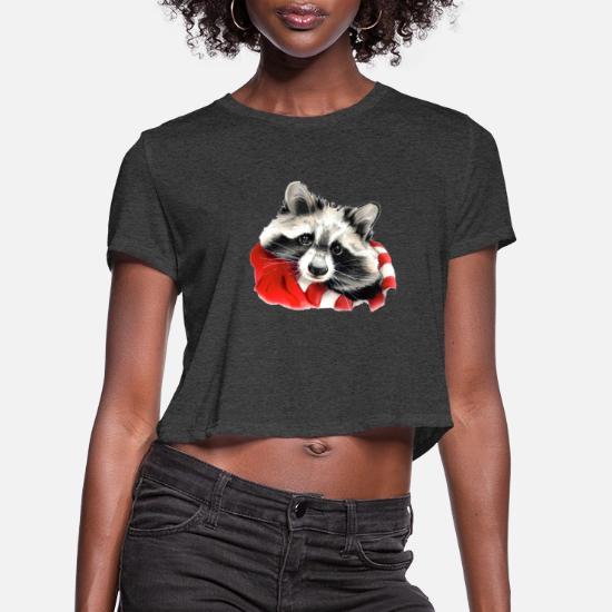 raccoon christmas' Women's Cropped T 